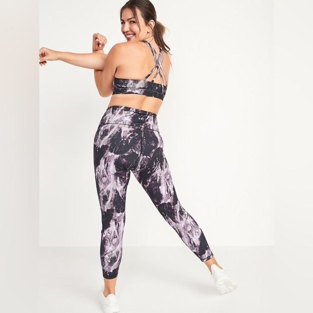 NWT! Old Navy Granite Grey High-waisted PowerPress 7/8 Length Leggings - Small 🪜